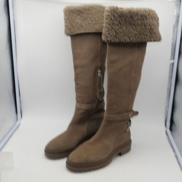 NEW Ralph Lauren Women's Cristine Tall Suede Truffle Brown Boots Size 7 - Picture 2 of 9